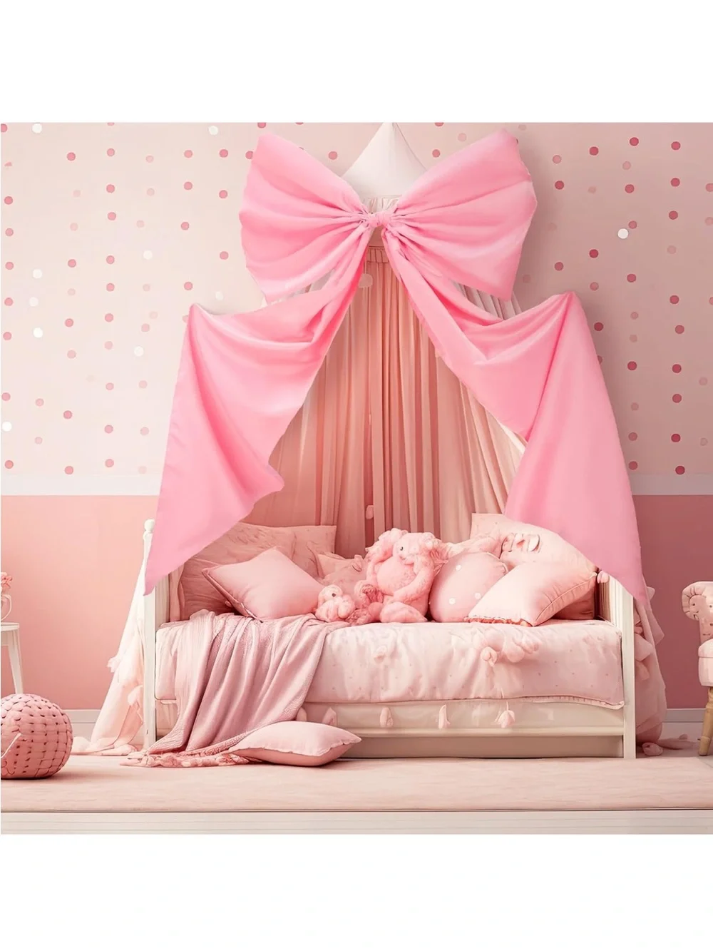 Big Pink Wall Bow Decorations 39 x 72 Inch Giant Birthday Party Decor Ribbon